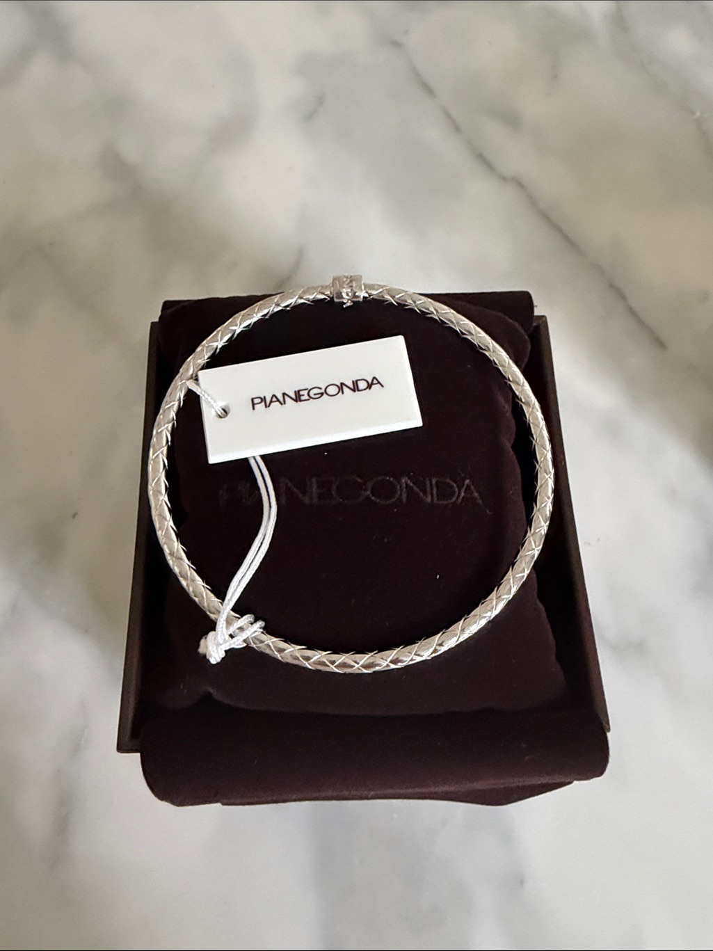 Pianegonda Silver Braided Hoop Bracelet